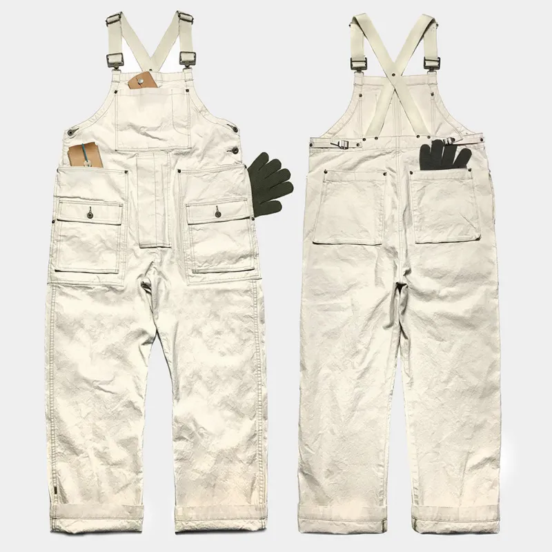 BZEN M.1099 DECKS-9P UNISEX REGULAR FIT 9 POCKET USN INSPIRED CANVAS OVERALL-12oz-E0 NATURAL sold by Bzen