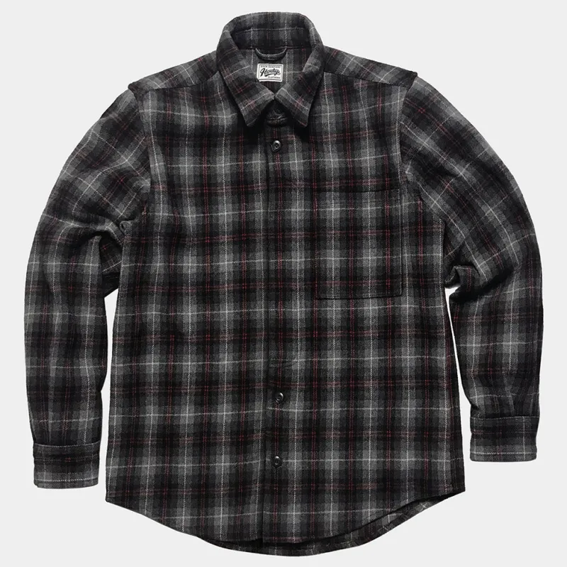 BZEN M.3239-CONNERY PLAID REGULAR FIT SINGLE POCKET WOOL BLEND PLAID SHIRT-E0 GREY PLAID sold by Bzen