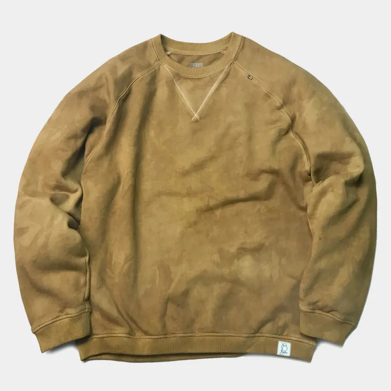 BZEN M.3118-GRAYSON UNISEX REGULAR FIT LONG SLEEVE RAGLAN WITH BIG-V INSERT-320GSM FLEECE-E0 TURMERIC sold by Bzen