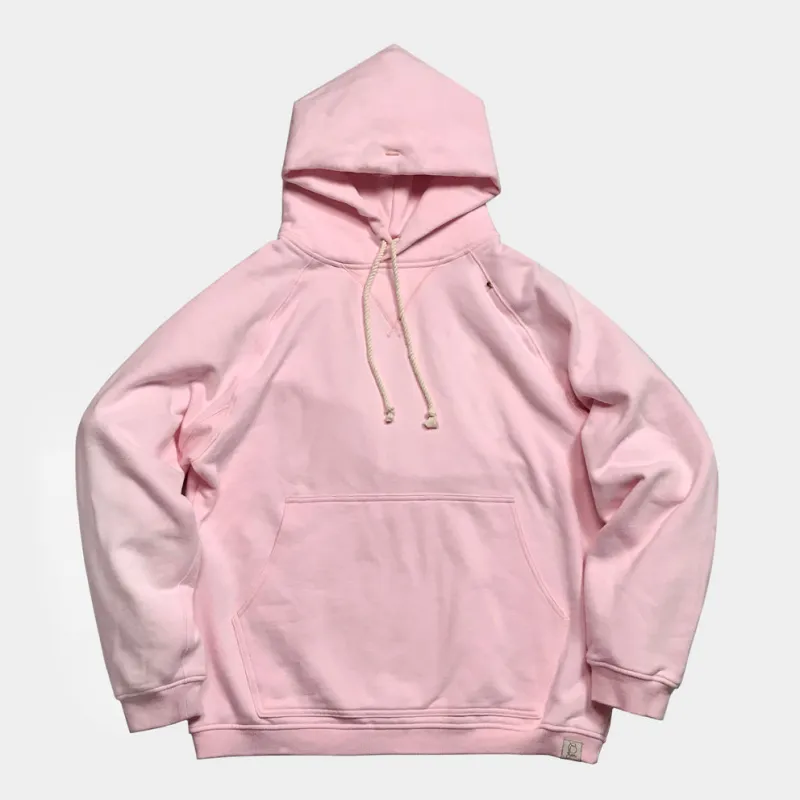 BZEN M.3132-JEROME UNISEX REGULAR FIT LONG SLEEVE RAGLAN HOODIE WITH BIB-V INSERT-300GSM FLEECE-E0 PINK sold by Bzen