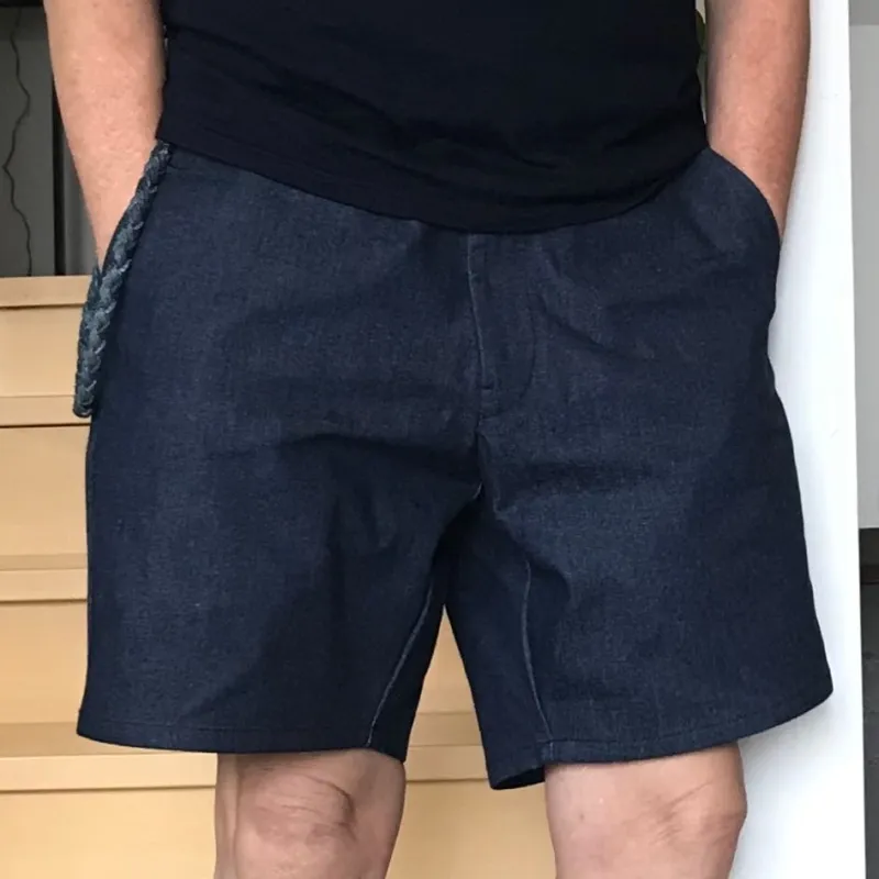 BZEN M.1281-COXON REGULAR FIT BERMUDA-12oz-E0 RINSE INDIGO sold by Bzen