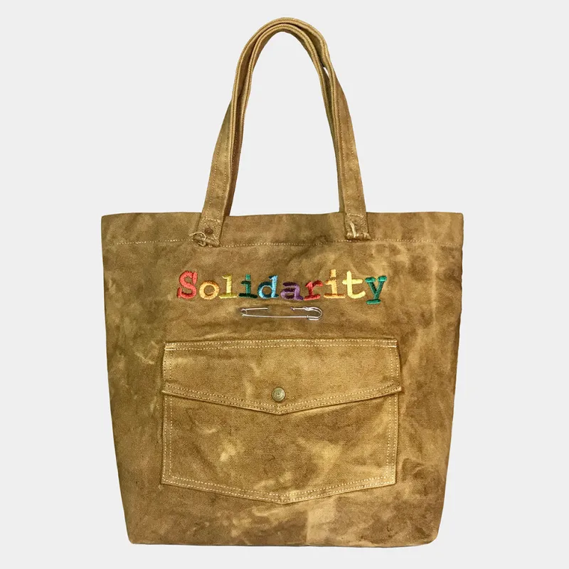 BZEN x MINER49ER TOTE19-15BIS RAINBOW SOLIDARITY CANVAS TOTE BAG-20oz-E0 BISCOTTI made by Bzen