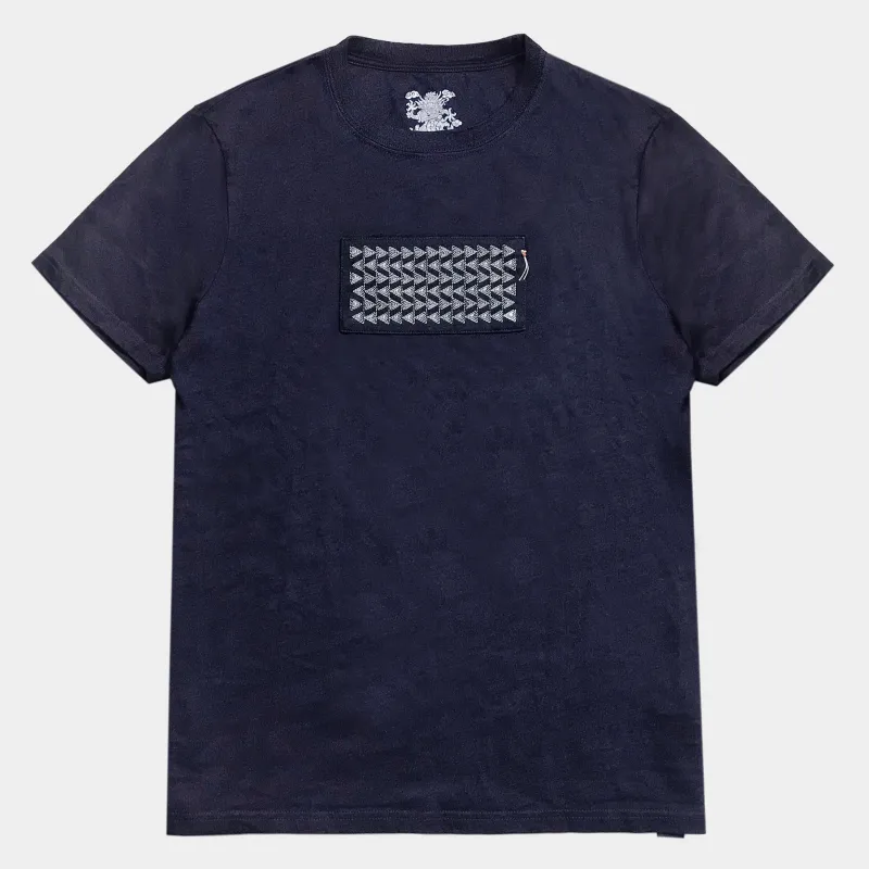 BZEN BLU BLU - M.3080 BUSTER-ARROWS REGULAR FIT INDIGO TEE-180GSM-E1A DARK INDIGO sold by Bzen