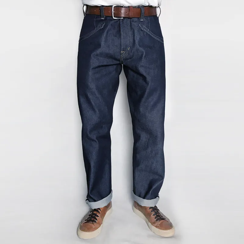 BZEN M.1139 L32-ZAPATA REGULAR STRAIGHT SEAMLESS OUTSEAM JEAN-13.75oz-RAW SELVEDGE-INDIGO sold by Bzen