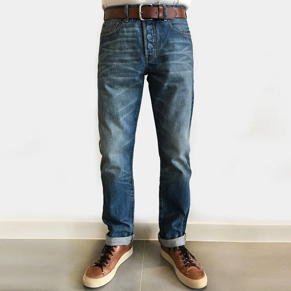 BZEN M.1258-BILLY SLIM STRAIGHT- 13.5oz- SELVEDGE- AZURE sold by Bzen