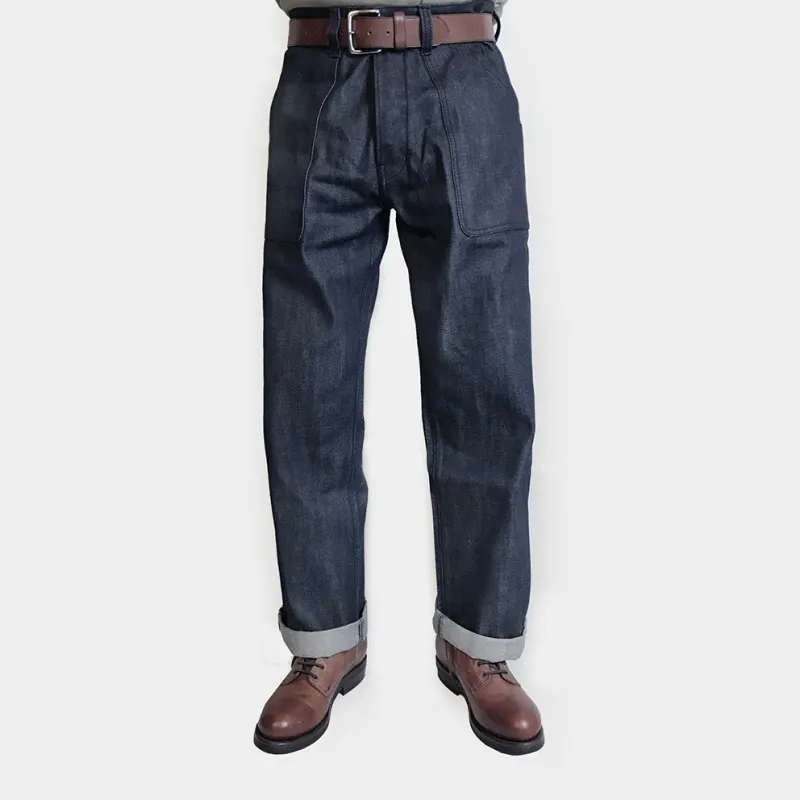 BZEN M.1210 L30 PARKER-R29 RELAX STRAIGHT WORK PANT- 13.5oz- RAW SELVEDGE- INDIGO sold by Bzen