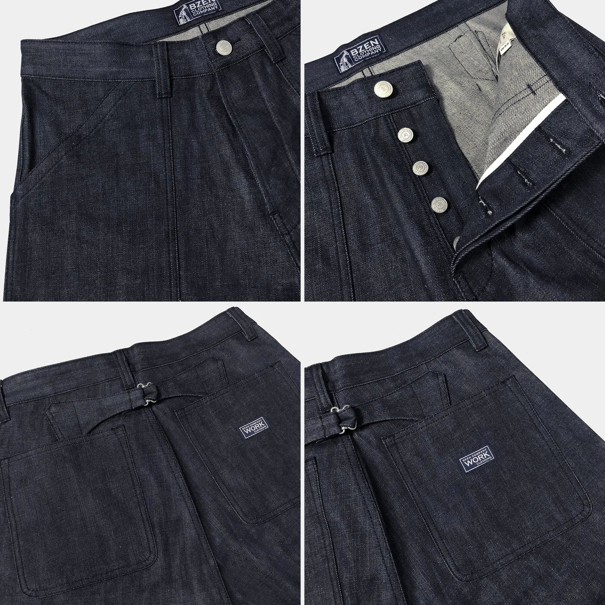 BZEN M.1210 L30 PARKER-R29 RELAX STRAIGHT WORK PANT- 13.5oz- RAW SELVEDGE- INDIGO sold by Bzen product image thumbnail 5
