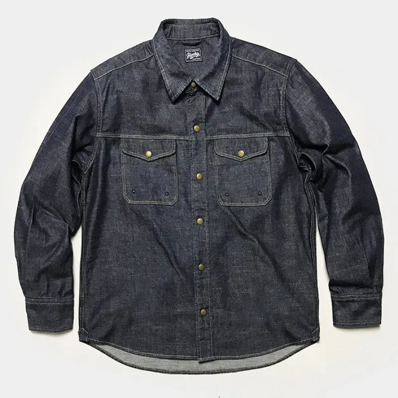 BZEN M.3239-PACO REGULAR FIT DENIM SHIRT-10oz- E0 RINSE INDIGO sold by Bzen