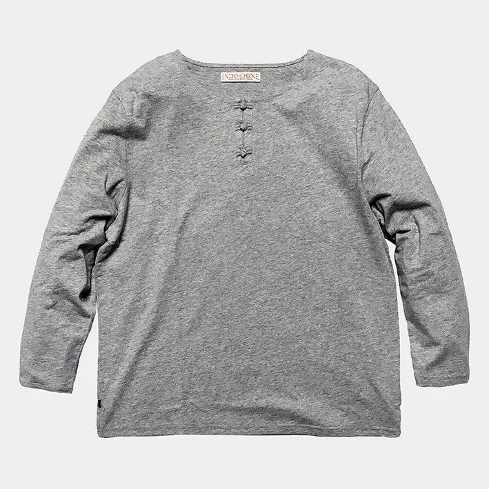 BZEN INDOCHINE - M.3382-KU-LI REGULAR FIT 3/4 SLEEVE COOLIE TEE-E0 HEATHER GREY sold by Bzen
