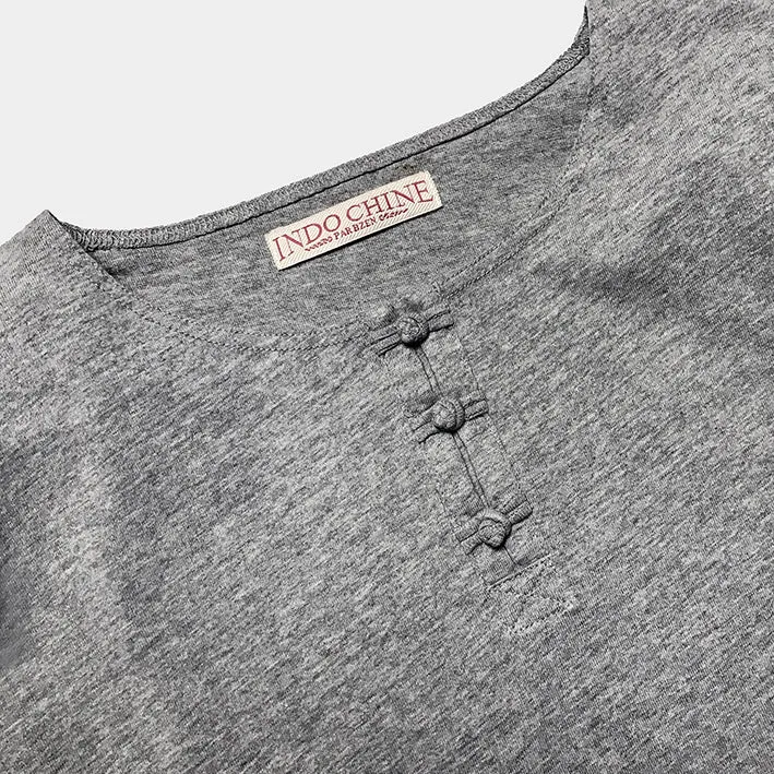 BZEN INDOCHINE - M.3382-KU-LI REGULAR FIT 3/4 SLEEVE COOLIE TEE-E0 HEATHER GREY sold by Bzen product image thumbnail 4