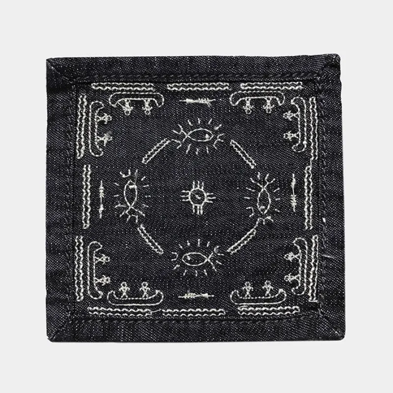 BZEN "FISH" EMBROIDERED DENIM CUP MAT- INDIGO sold by Bzen