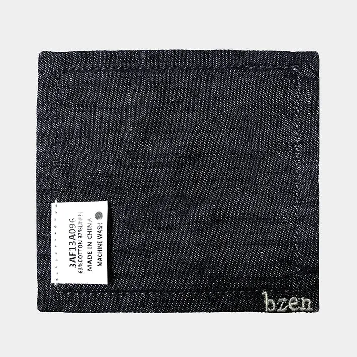 BZEN "GOOD OMEN" EMBROIDERED DENIM CUP MAT- INDIGO sold by Bzen product image thumbnail 4