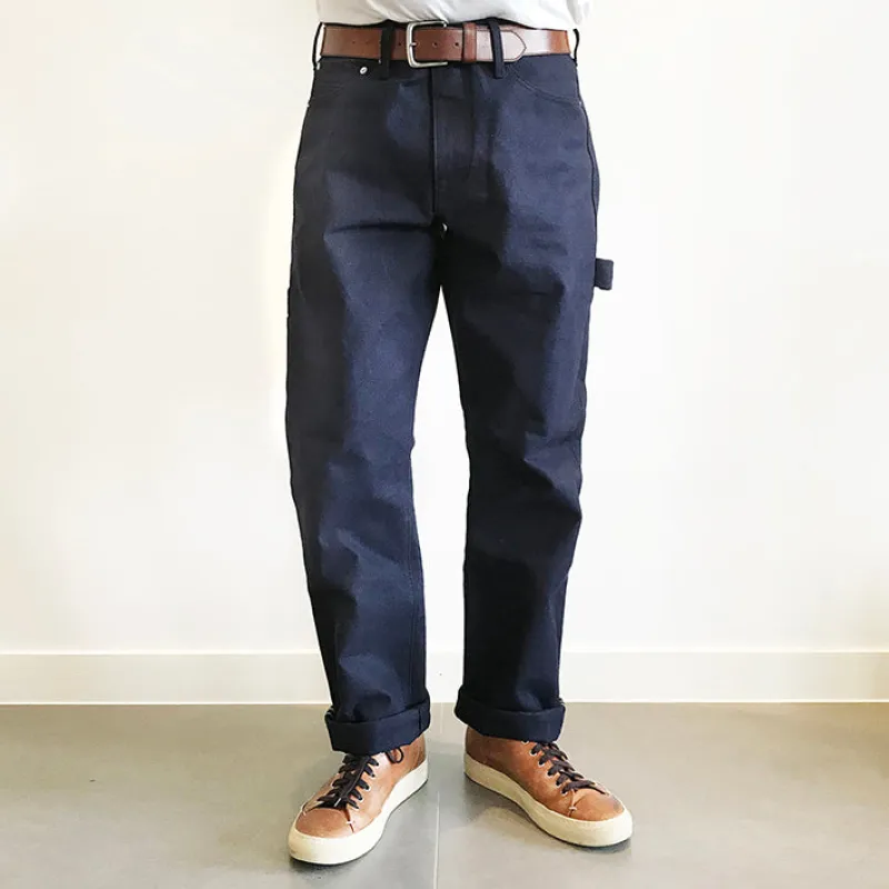 BZEN M.1148 L32-TRENT HERITAGE REGULAR STRAIGHT PAINTER- 15.5oz- RAW SELVEDGE- NAVY BLUE sold by Bzen