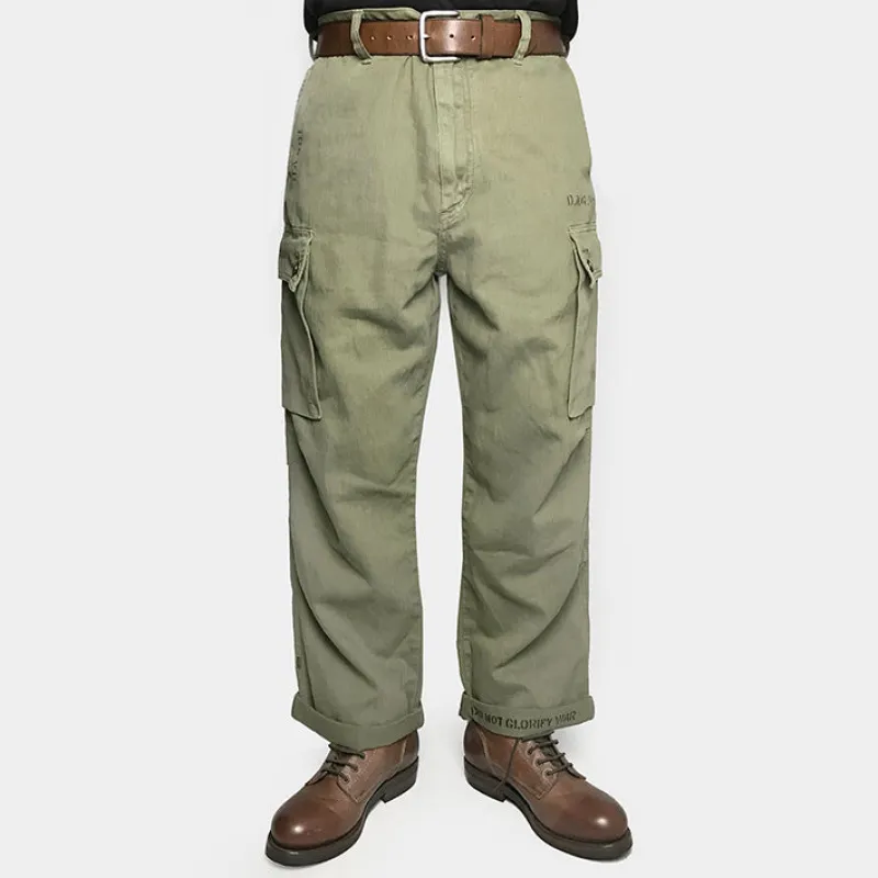 BZEN UNARMY - M.1162 L29-HOA REGULAR STRAIGHT ANKLE LENGTH NAM INSPIRED MILTARY CARGO PANT- GREEN sold by Bzen