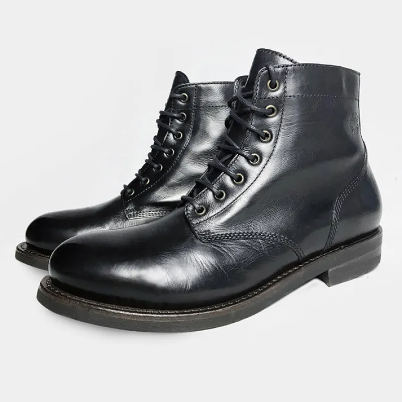 BUTTERO T.BONE HIGH LACED ANKLE BOOTS HAND CRAFTED IN ITALY- BLACK sold by Bzen