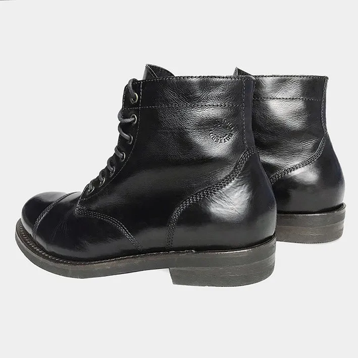 BUTTERO T.BONE HIGH LACED TOE CAP ANKLE BOOTS HAND CRAFTED IN ITALY- BLACK sold by Bzen product image thumbnail 3