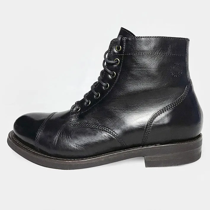 BUTTERO T.BONE HIGH LACED TOE CAP ANKLE BOOTS HAND CRAFTED IN ITALY- BLACK sold by Bzen product image thumbnail 2