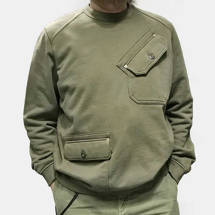 BZEN UNARMY - M.3223 TATE RELAX FIT CREWNECK KNIT TOP- ARMY GREEN sold by Bzen product image thumbnail 2