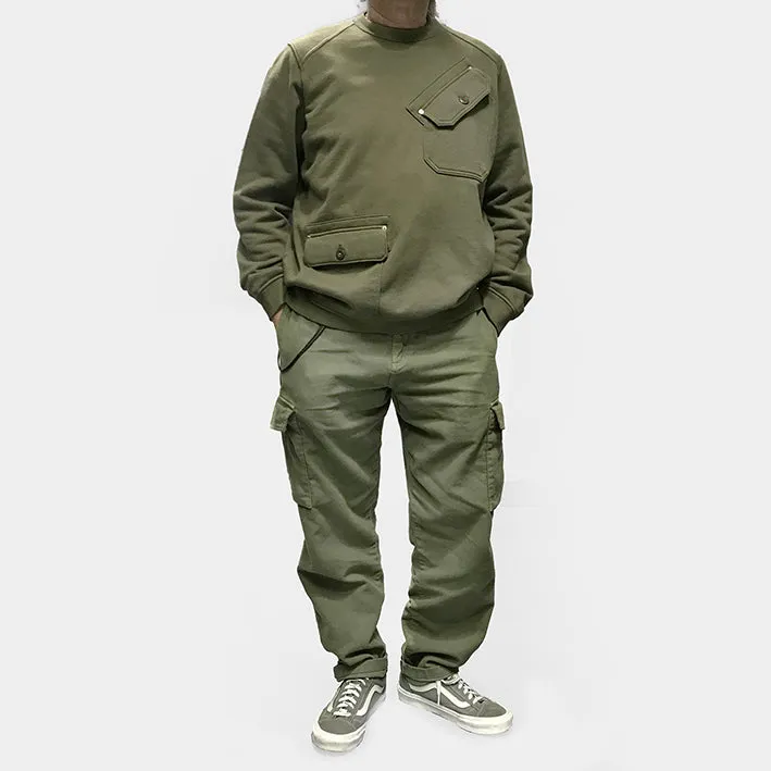 BZEN UNARMY - M.3223 TATE RELAX FIT CREWNECK KNIT TOP- ARMY GREEN sold by Bzen product image thumbnail 3