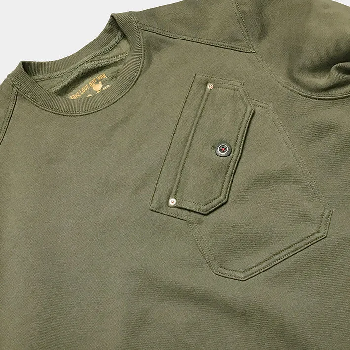 BZEN UNARMY - M.3223 TATE RELAX FIT CREWNECK KNIT TOP- ARMY GREEN sold by Bzen product image thumbnail 5