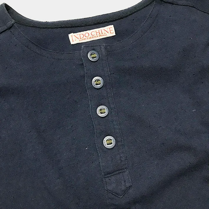 BZEN INDOCHINE - M.3068-CALEB RELAX FIT 4 BUTTON HENLEY-E0 NAVY sold by Bzen product image thumbnail 3