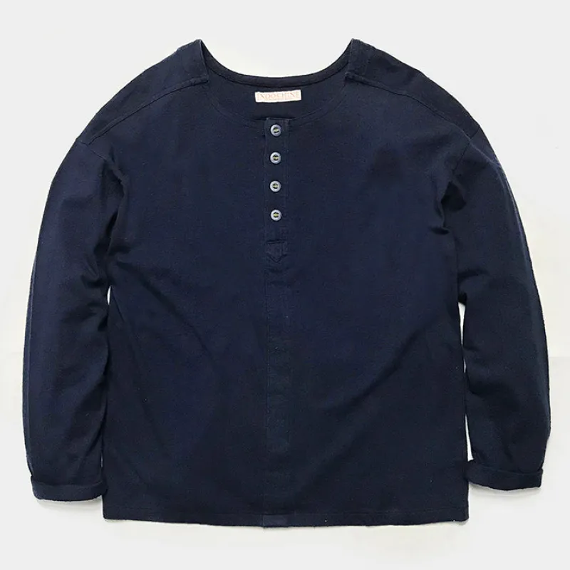 BZEN INDOCHINE - M.3068-CALEB RELAX FIT 4 BUTTON HENLEY-E0 NAVY sold by Bzen