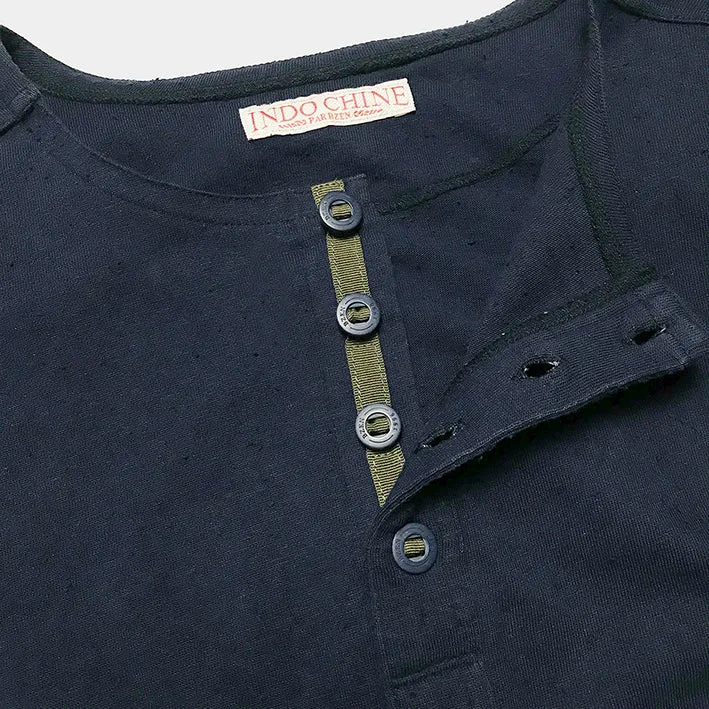 BZEN INDOCHINE - M.3068-CALEB RELAX FIT 4 BUTTON HENLEY-E0 NAVY sold by Bzen product image thumbnail 4