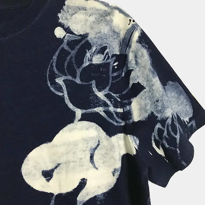 BZEN BLU BLU - M.3080 BUSTER REGULAR FIT CREWNECK TEE-LOTUS POND-E1 INDIGO DISCHARGE sold by Bzen product image thumbnail 3