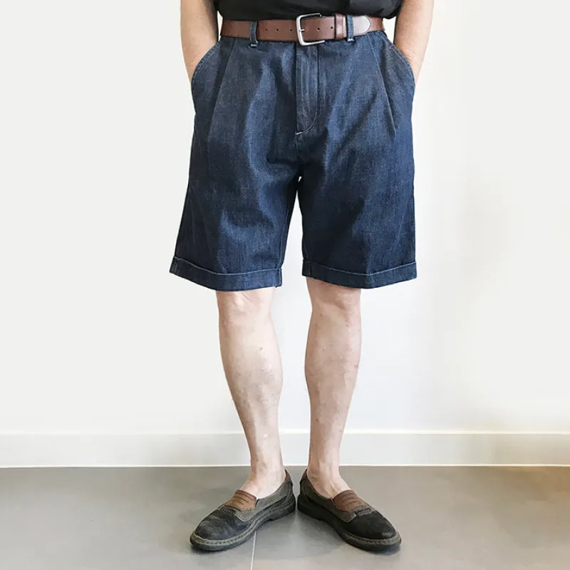 BZEN M.1091-HALONG DENIM SHORT- 12.5oz- E0 RINSE INDIGO sold by Bzen