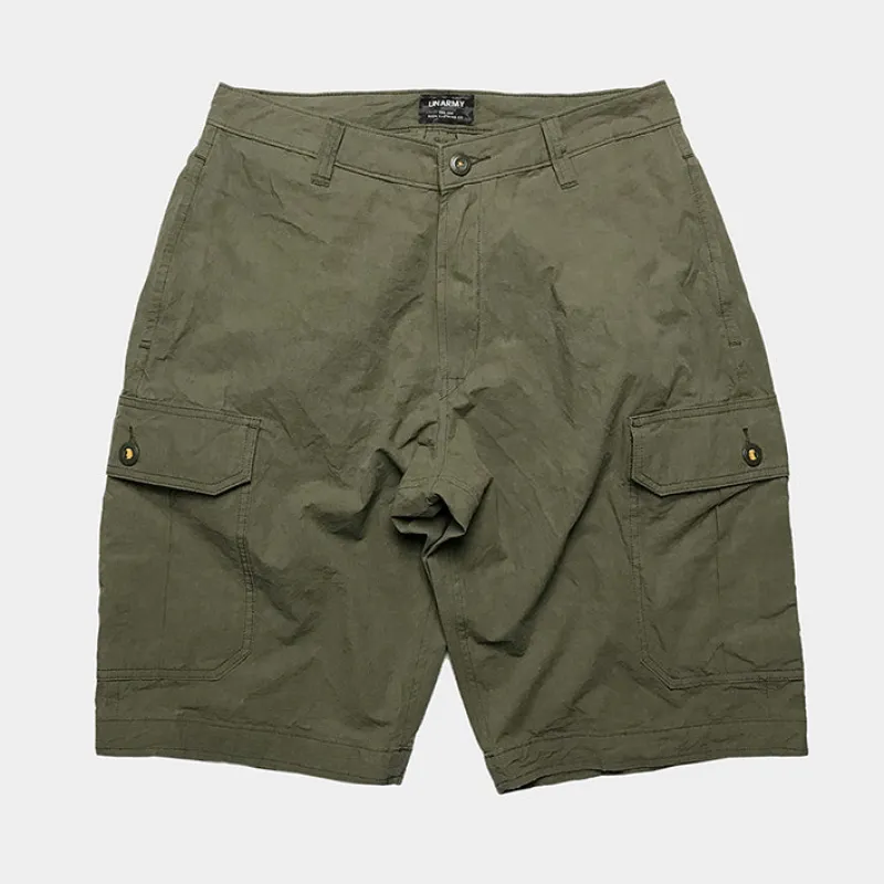 BZEN UNARMY - M.1045-DANANG FLAT FRONT CARGO SHORT- GREEN sold by Bzen