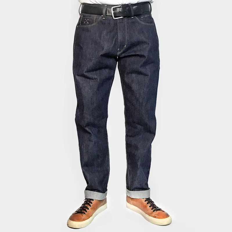 BZEN "THE FIRST AMERICANS"  M.1093LS DAKOTA-17 REGULAR STRAIGHT SPECIAL EDITION- 17oz- RAW SELVEDGE LOOMSTATE- INDIGO sold by Bzen