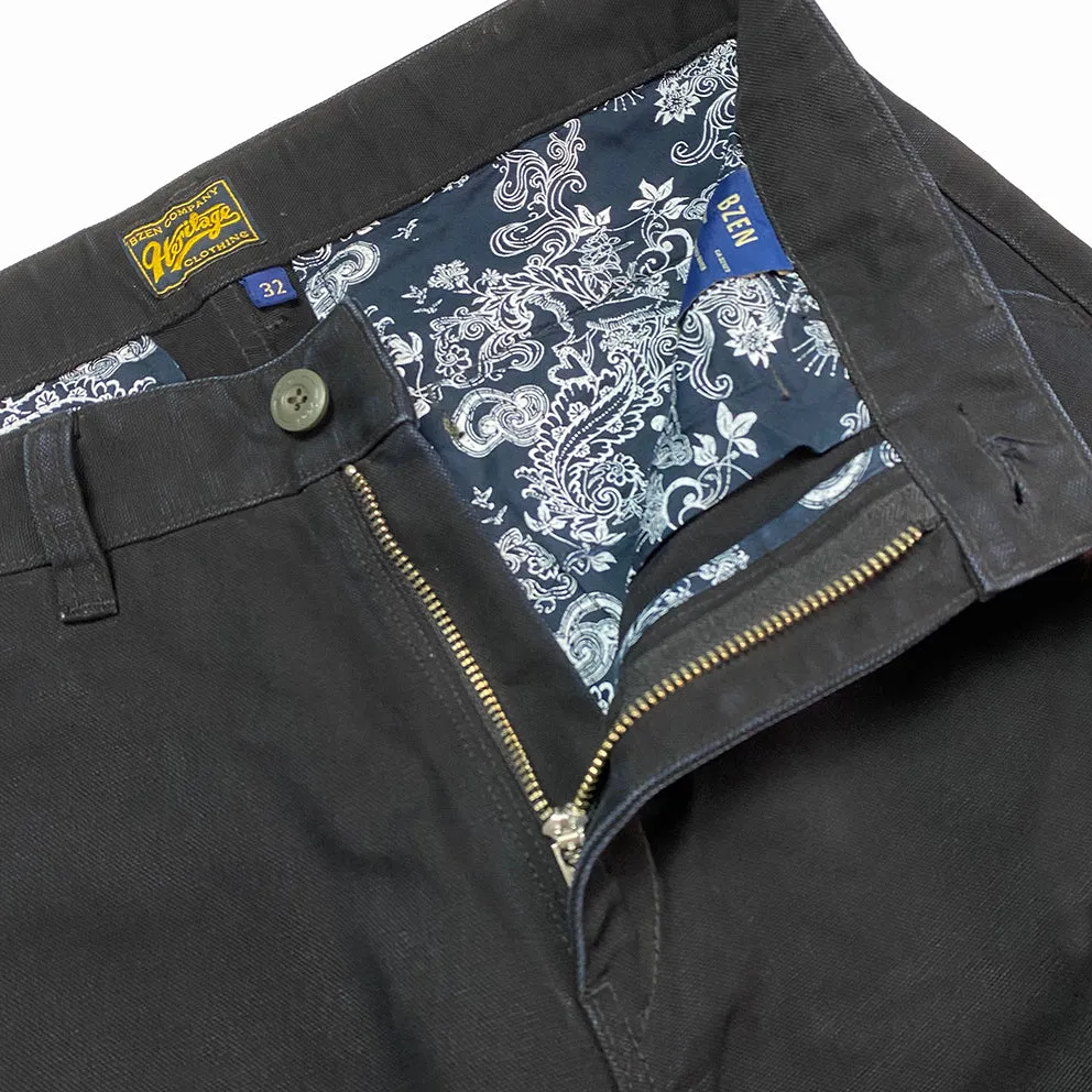 BZEN M.1136 RORY-CBK RELAX FIT FLAT FRONT 4 POCKET CANVAS PANT-12OZ-BLACK sold by Bzen product image thumbnail 4