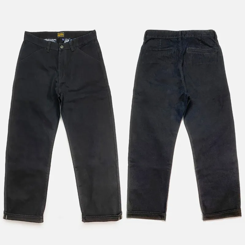 BZEN M.1136 RORY-CBK RELAX FIT FLAT FRONT 4 POCKET CANVAS PANT-12OZ-BLACK made by Bzen