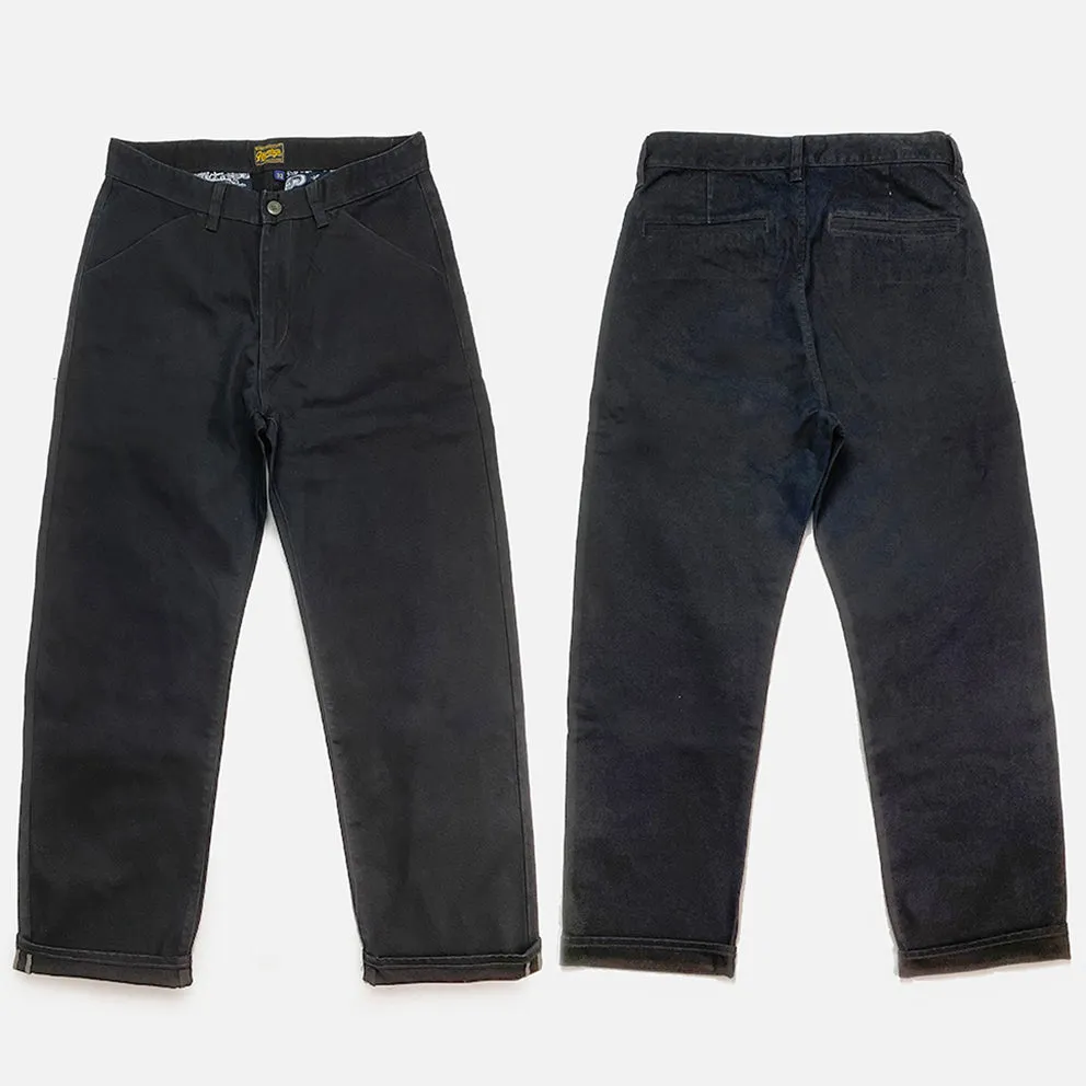 BZEN M.1136 RORY-CBK RELAX FIT FLAT FRONT 4 POCKET CANVAS PANT-12OZ-BLACK sold by Bzen