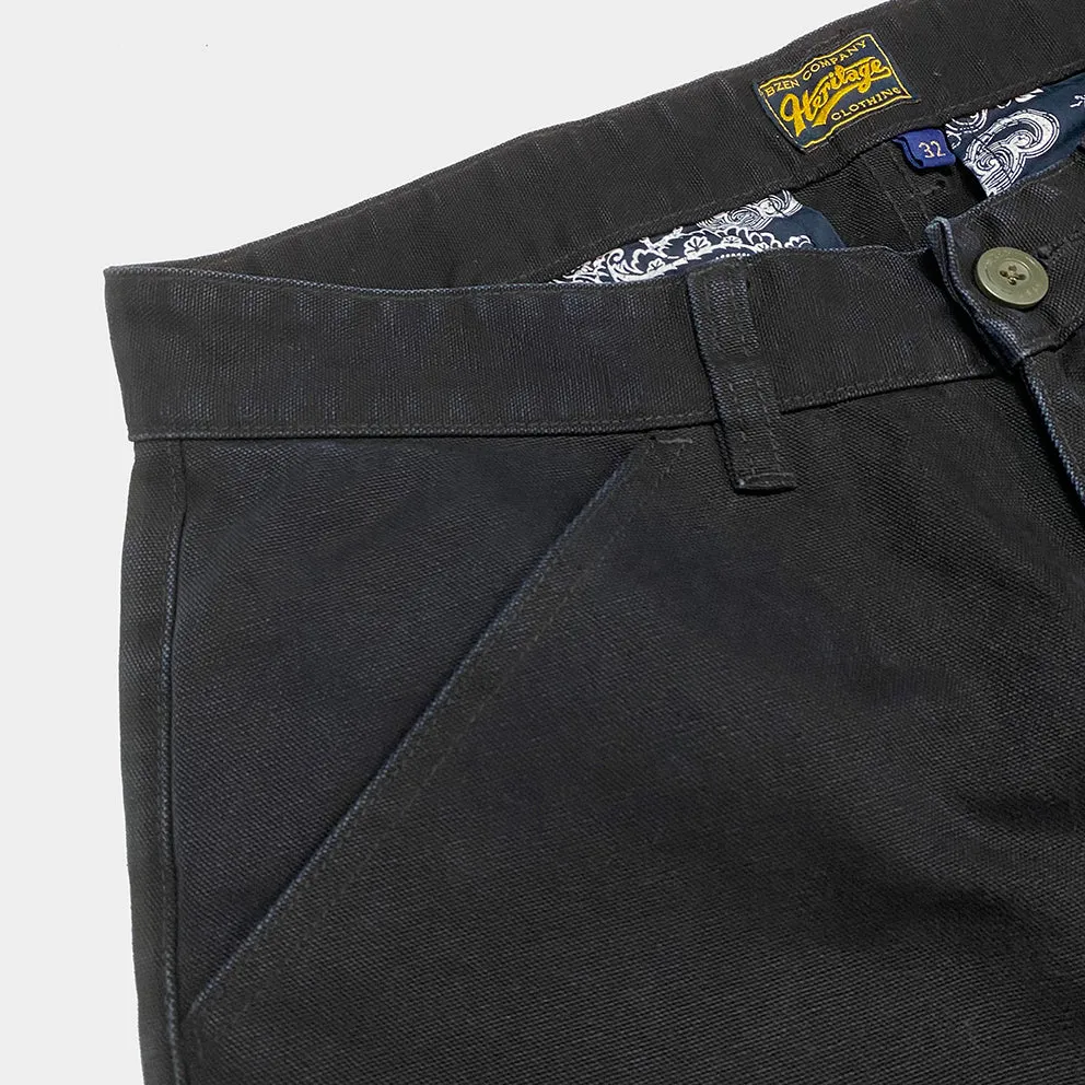 BZEN M.1136 RORY-CBK RELAX FIT FLAT FRONT 4 POCKET CANVAS PANT-12OZ-BLACK sold by Bzen product image thumbnail 5