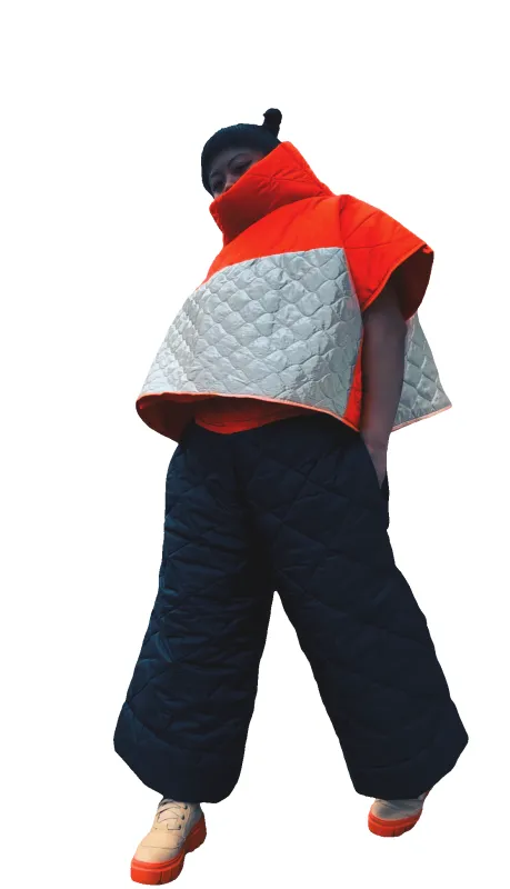 Space Girl Quilted Crop (orange neck) sold by Hello Darling