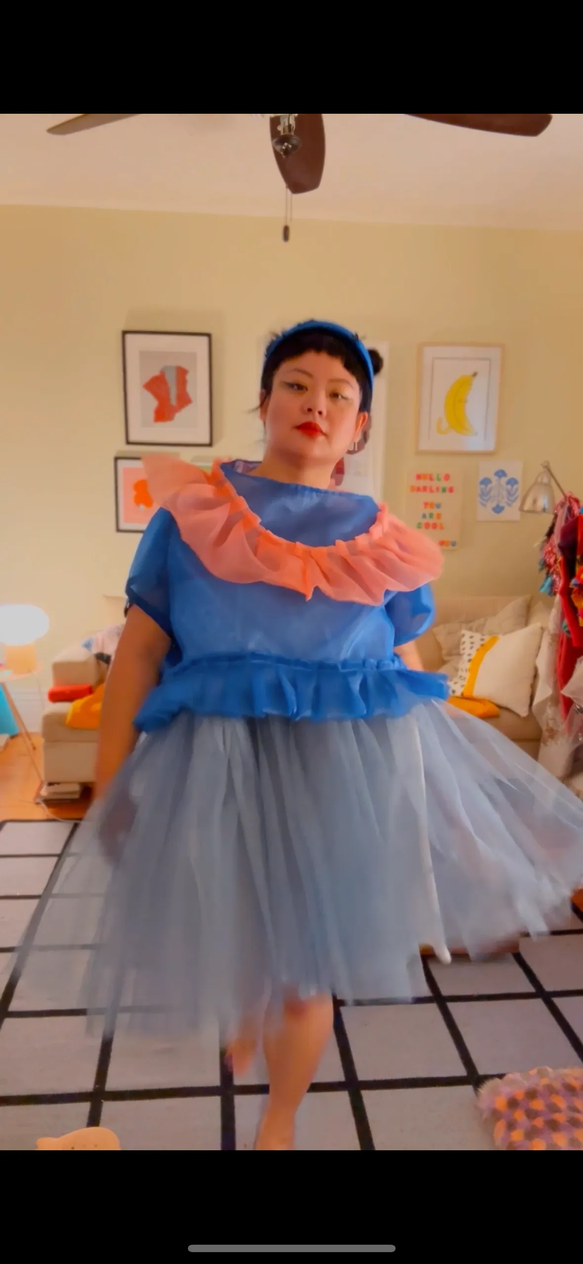 Blue Pierrot Organza Top sold by Hello Darling