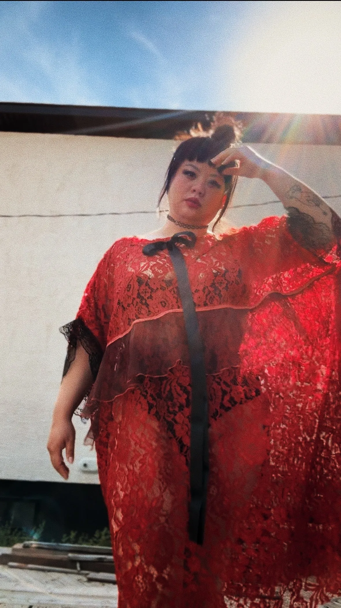 Racing Red Lace Dress sold by Hello Darling