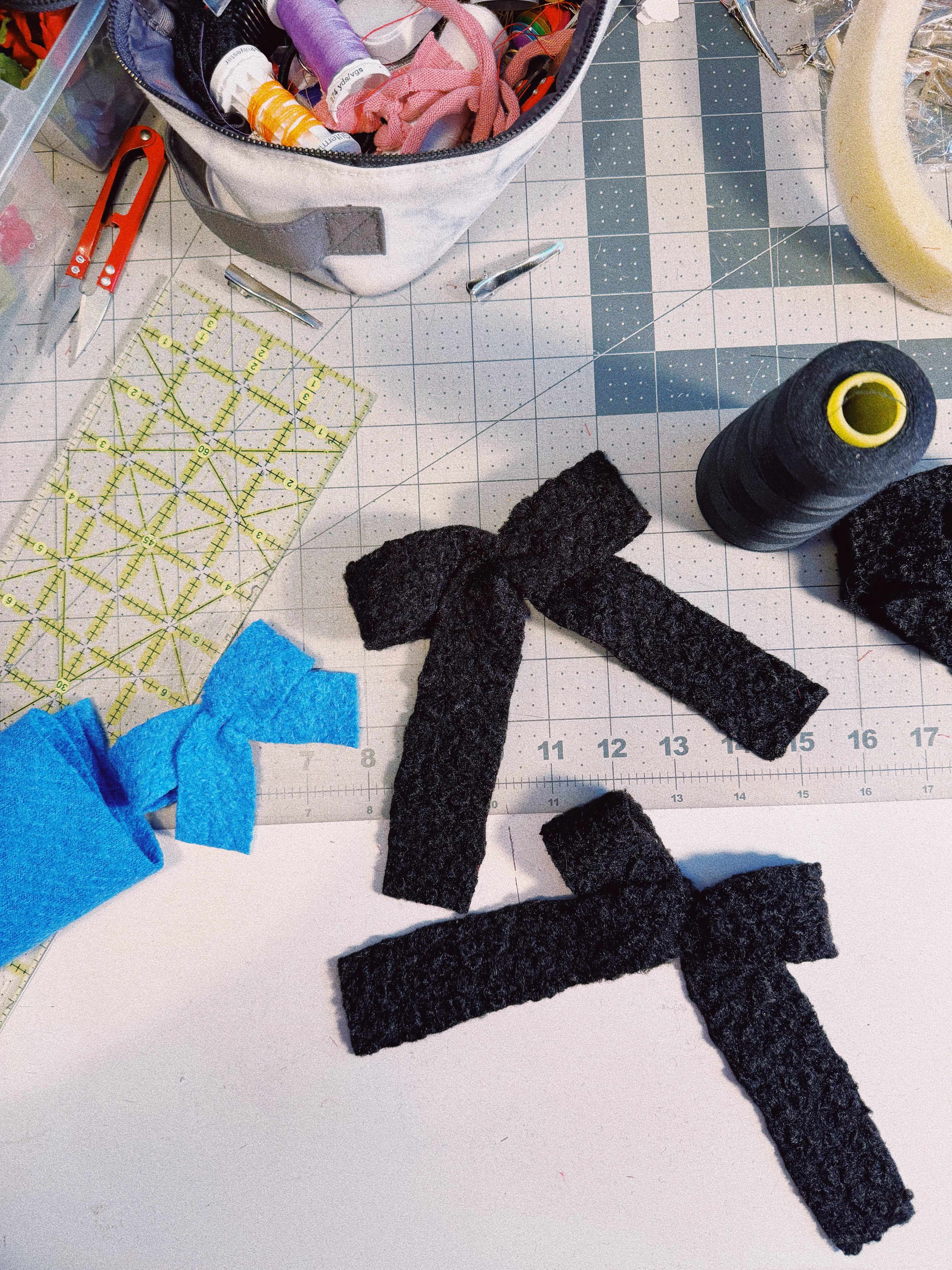 Wool Bow Hair Clips sold by Hello Darling product image thumbnail 3