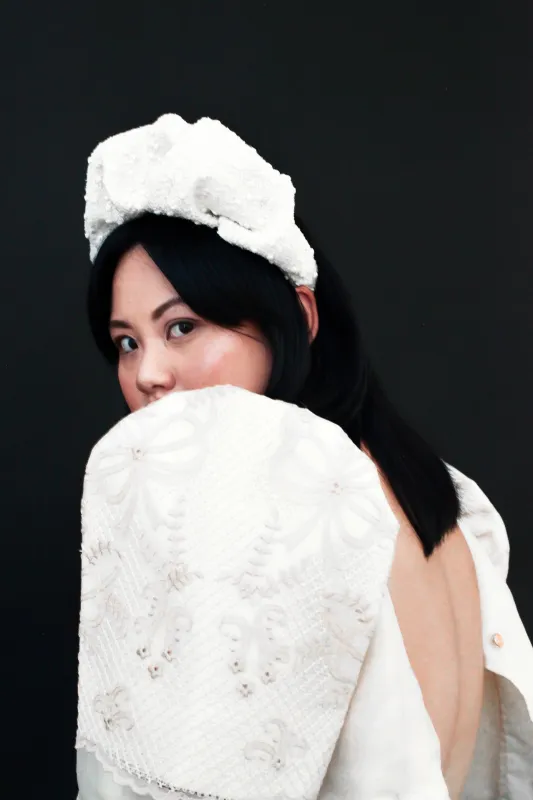 Anne with an E Statement Headband made by Hello Darling