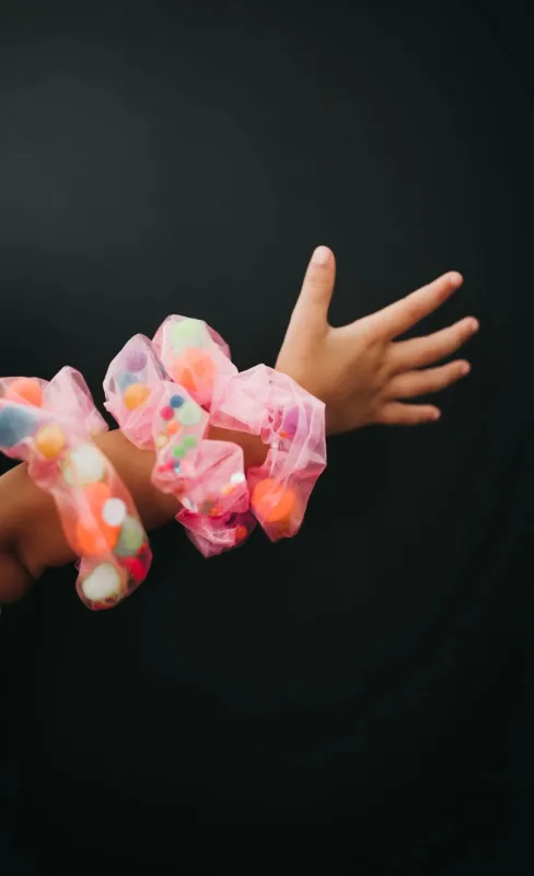 POM POM PARTY Scrunchie sold by Hello Darling