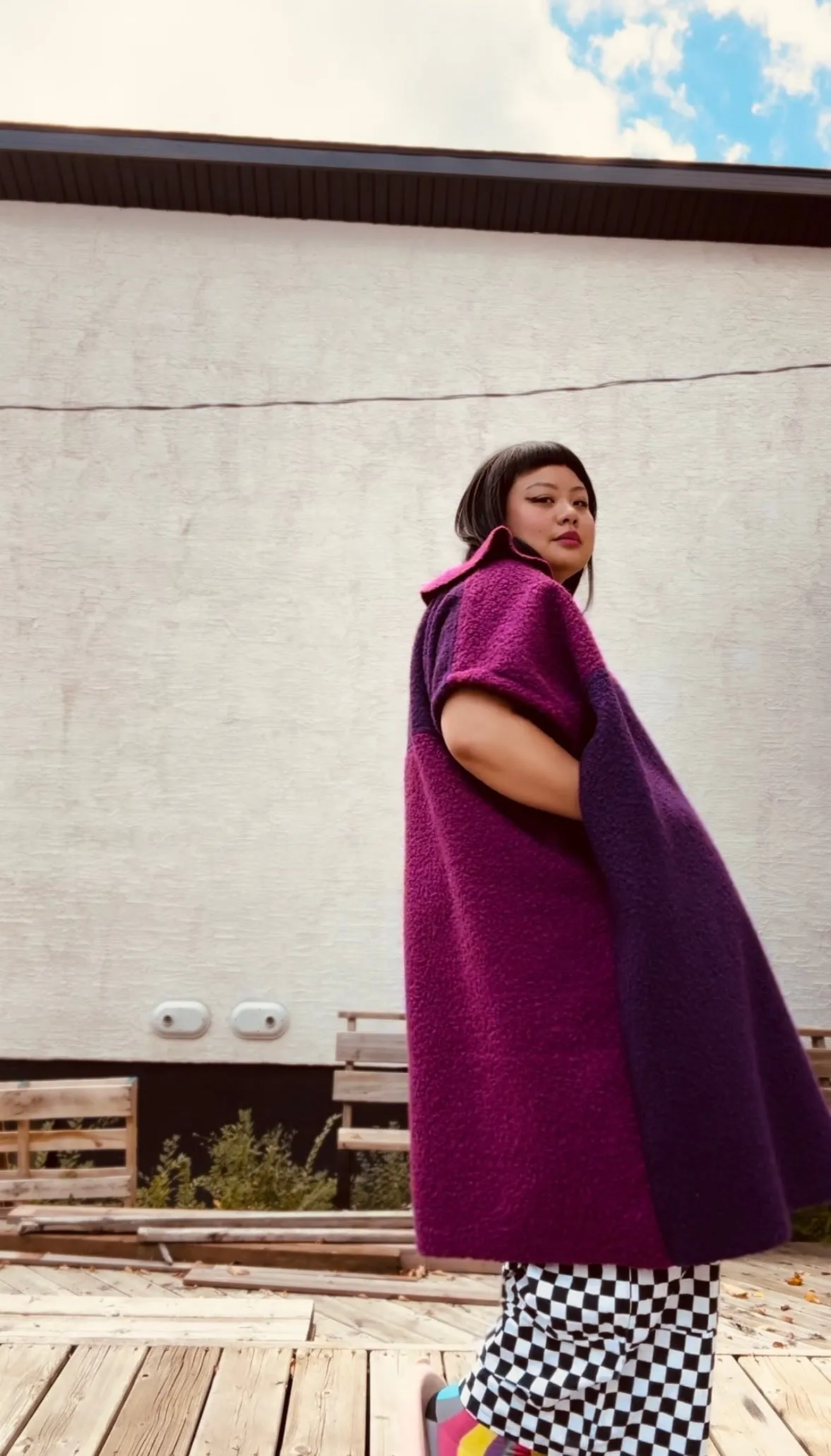 Purple Power Colour Block Boucle Dress sold by Hello Darling product image thumbnail 2