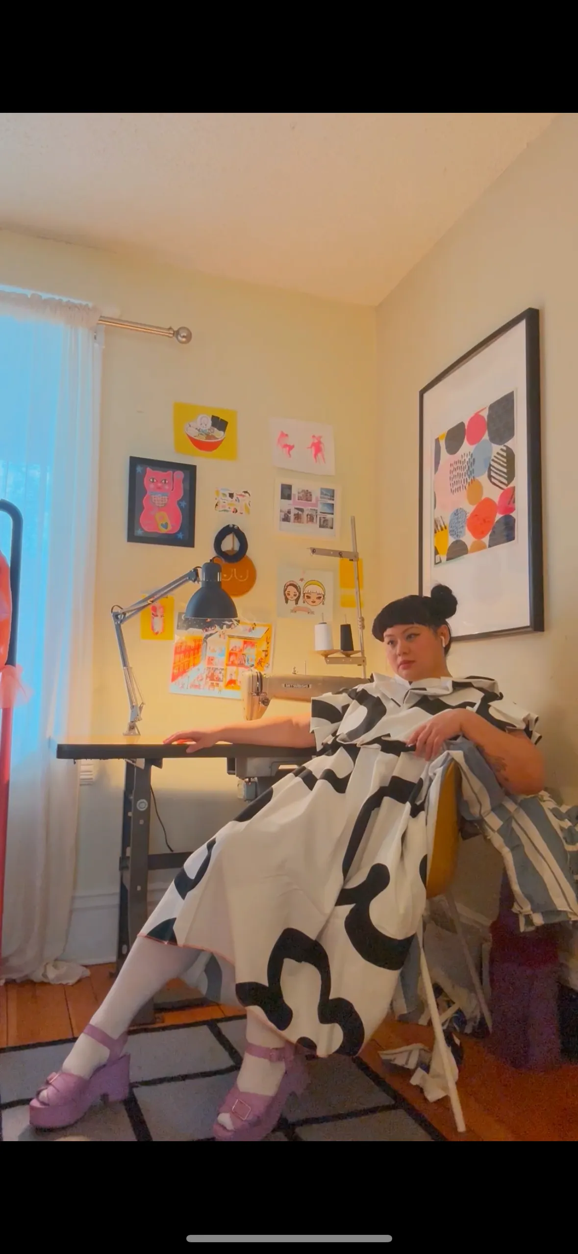 Preorder: White and Black Floral graphic dress sold by Hello Darling product image thumbnail 2