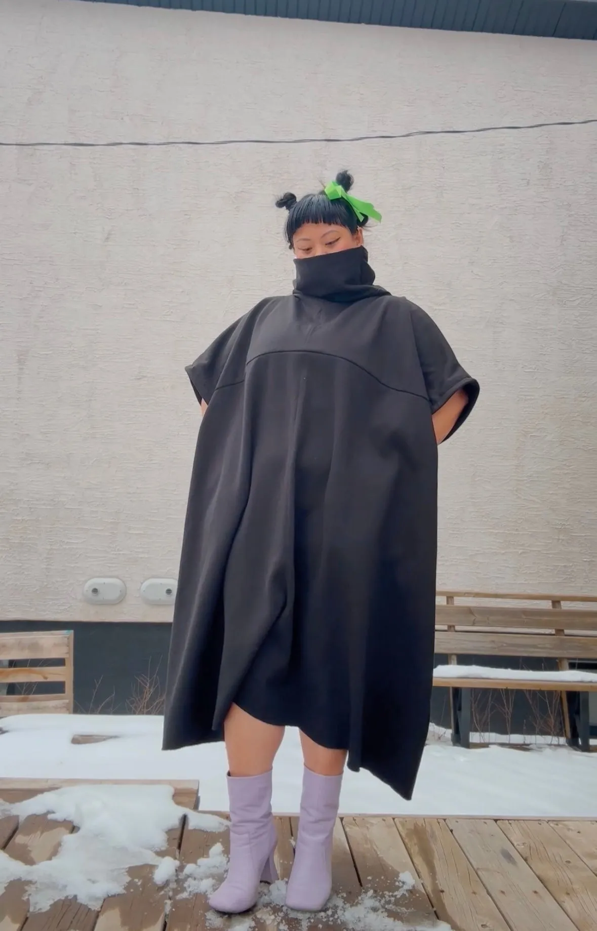 The Long Sweat Dress in Black sold by Hello Darling product image thumbnail 2