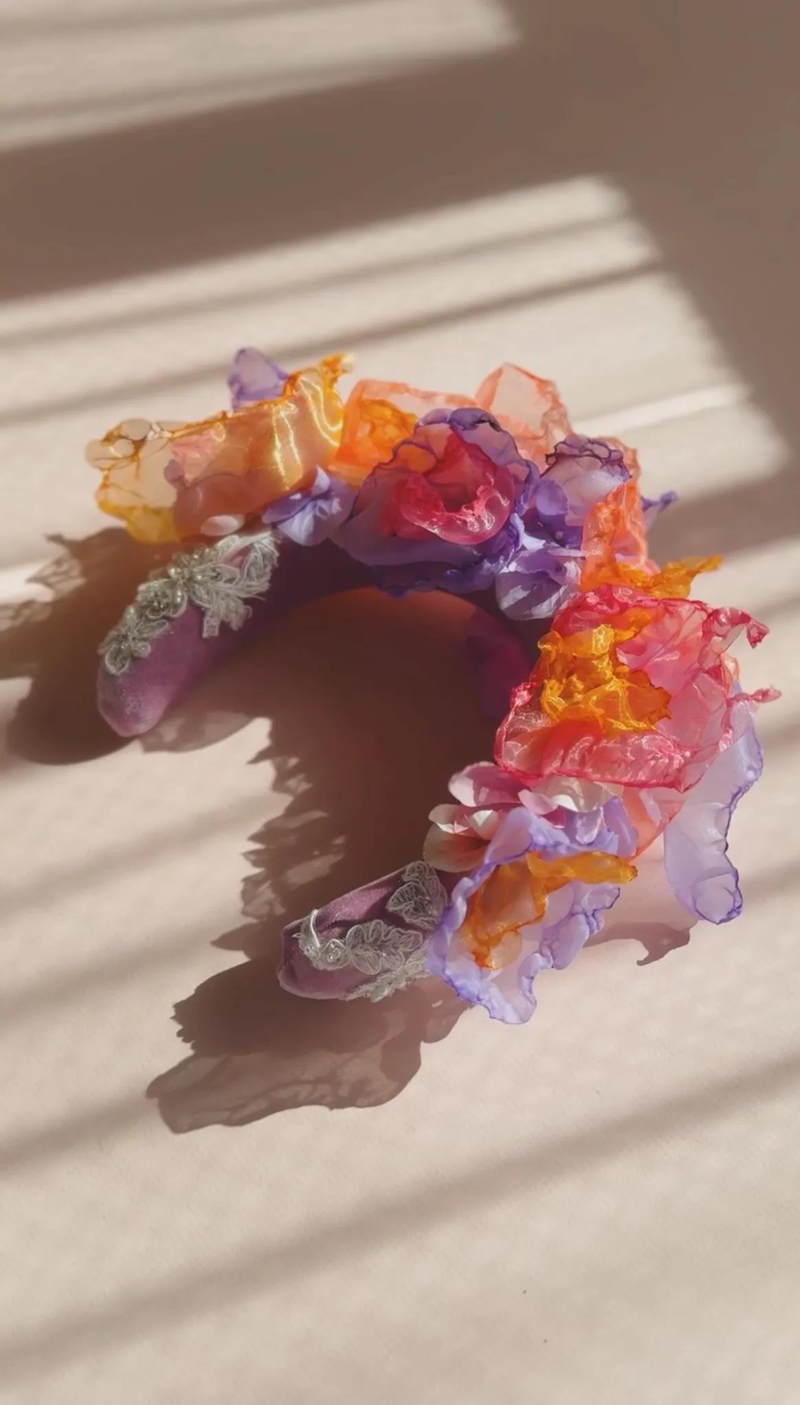 Organza Floral Peach Dream Crown sold by Hello Darling