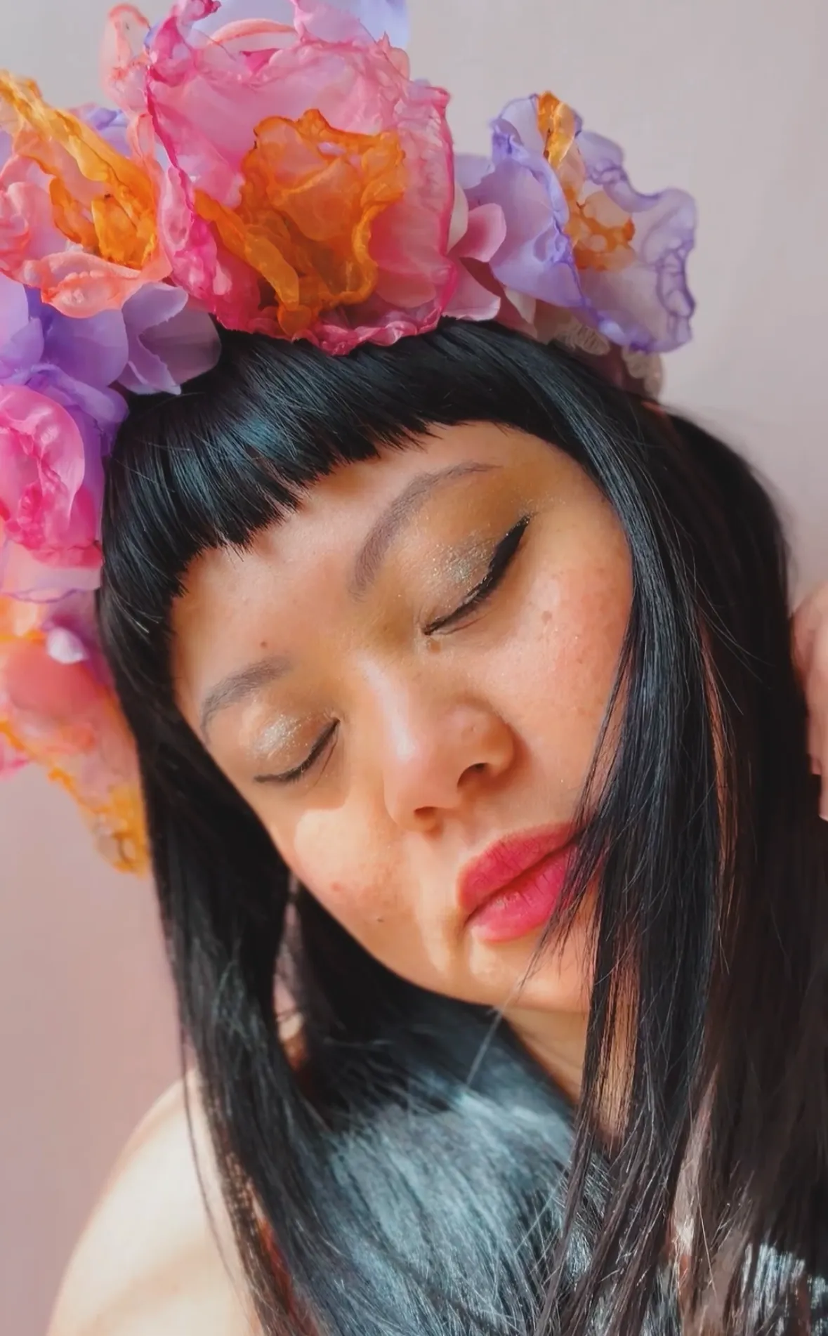 Organza Floral Peach Dream Crown sold by Hello Darling product image thumbnail 2