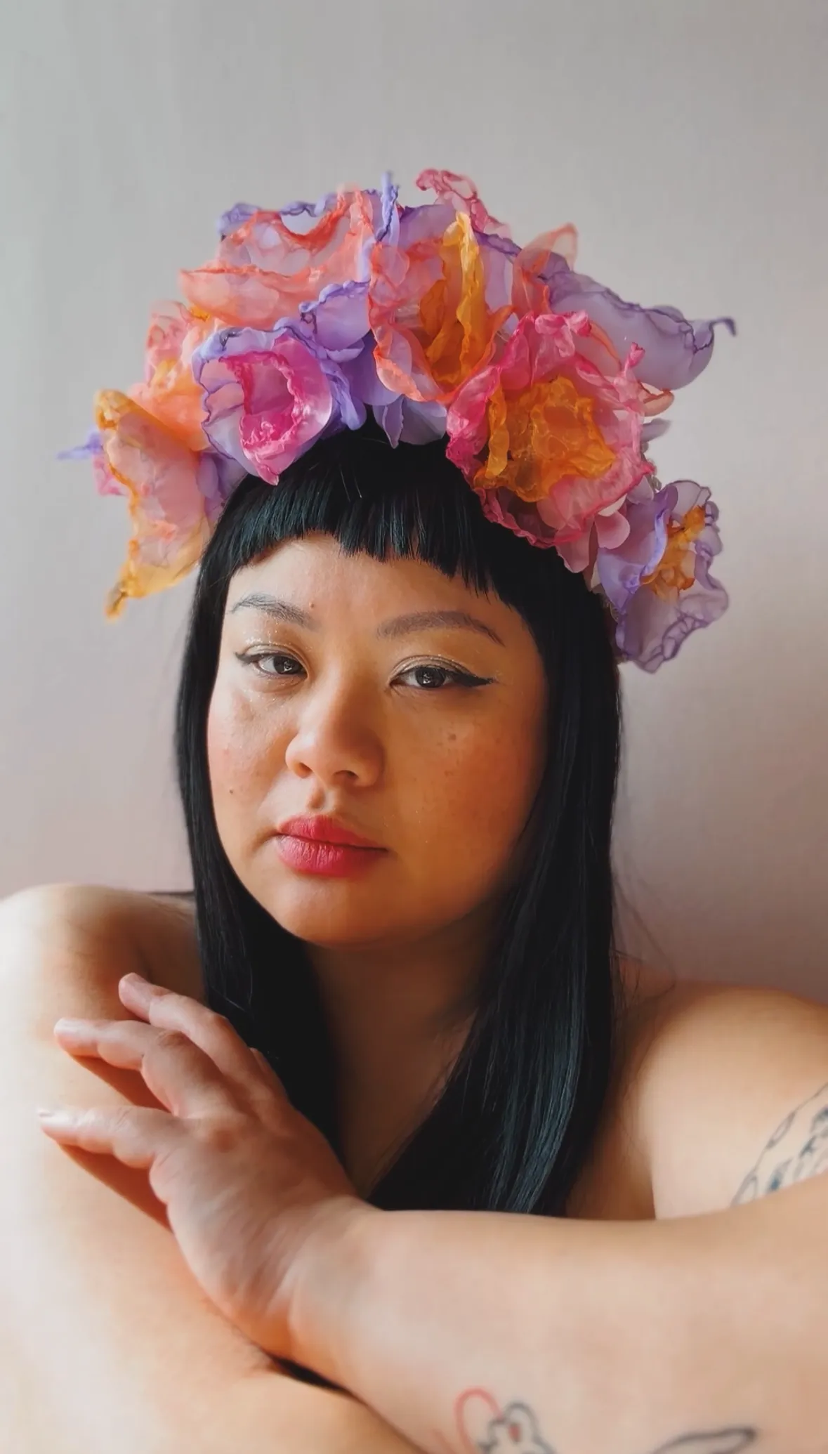 Organza Floral Peach Dream Crown sold by Hello Darling product image thumbnail 3