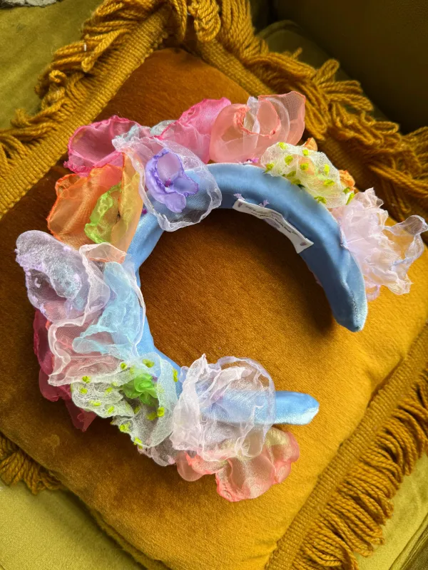 Blue Fairy Floral Organza headband sold by Hello Darling