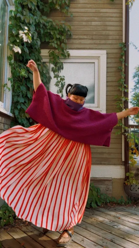 Boucle Crop in colour blockedpurple sold by Hello Darling