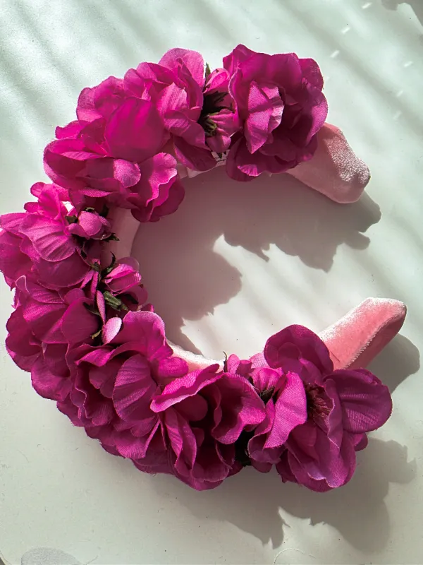 Magenta Mel Floral Headband made by Hello Darling